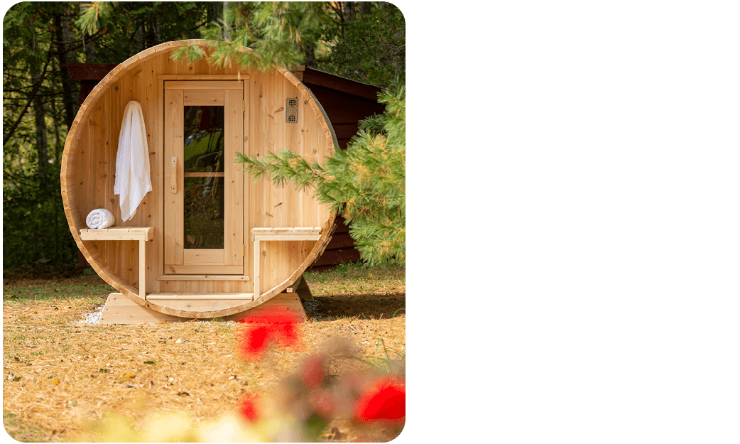 Sauna voordelen afkoelen na de sauna in veranda